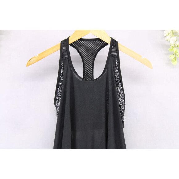 Lululemon Women's Black Soft Tank With Built In Sports Bra Draped Open Back Sz 6 - Picture 3 of 6